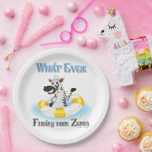 Was auch immer Ihr Zebra schweben lässt Pappteller (Party)