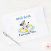 Was auch immer Ihr Zebra schweben lässt Quadratischer Aufkleber (Umschlag)