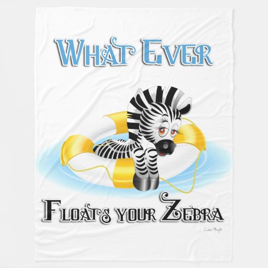 Was auch immer Ihr Zebra schwimmt 3 Fleecedecke (Vorderseite)