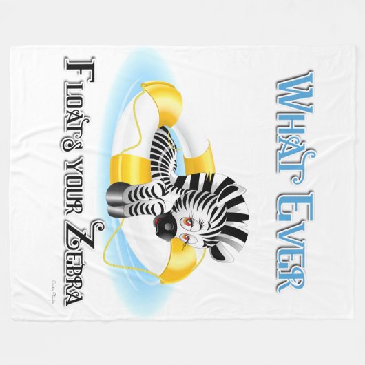 Was auch immer Ihr Zebra schwimmt 3 Fleecedecke (Vorderseite (Horizontal))