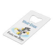 Was auch immer Ihr Zebra schwimmt 3 Geldbeutel Flaschenöffner (Rückseite Schrägansicht)