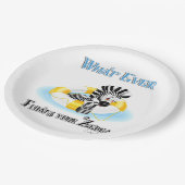 Was auch immer Ihr Zebra schwimmt 3 Pappteller (Schrägansicht)