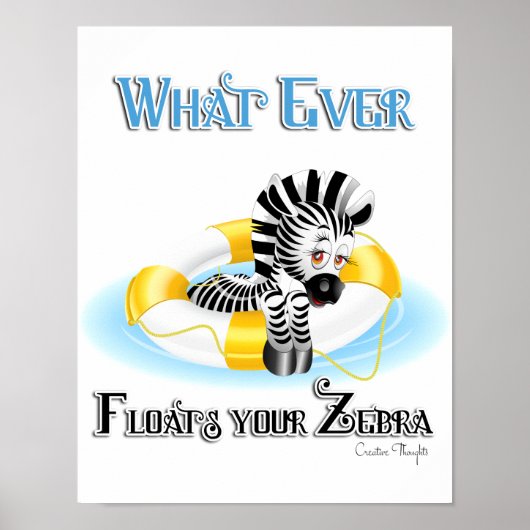 Was auch immer Ihr Zebra schwimmt 3 Poster (Vorne)