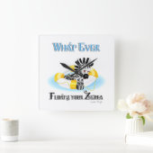 Was auch immer Ihr Zebra schwimmt 3 Quadratische Wanduhr (Zuhause)