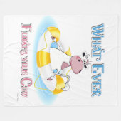 Was auch immer Ihre Kuh schwimmt 2 Fleecedecke (Vorderseite (Horizontal))