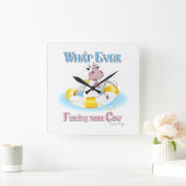 Was auch immer Ihre Kuh schwimmt 2 Quadratische Wanduhr (Zuhause)