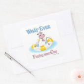 Was auch immer Ihre Kuh schwimmt 2 Quadratischer Aufkleber (Umschlag)