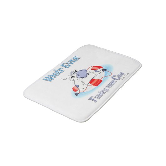 Was auch immer Ihre Kuh schwimmt 3 Badematte (Schrägansicht)