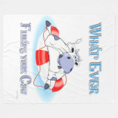 Was auch immer Ihre Kuh schwimmt 3 Fleecedecke (Vorderseite (Horizontal))