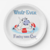 Was auch immer Ihre Kuh schwimmt 3 Pappteller (Vorderseite)