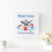 Was auch immer Ihre Kuh schwimmt 3 Quadratische Wanduhr (Zuhause)