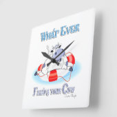 Was auch immer Ihre Kuh schwimmt 3 Quadratische Wanduhr (Winkel)