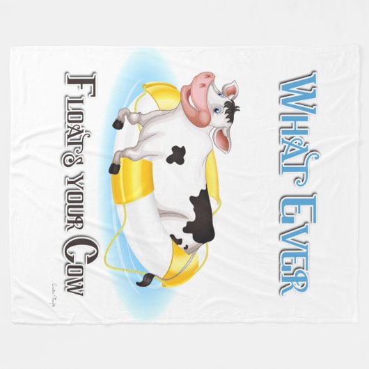 Was auch immer Ihre Kuh schwimmt Fleecedecke (Vorderseite (Horizontal))