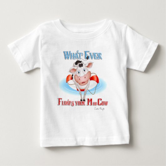 Was auch immer Ihre Mookuh schwimmt Baby T-shirt (Vorderseite)