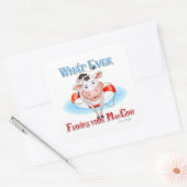 Was auch immer Ihre Mookuh schwimmt Quadratischer Aufkleber (Umschlag)