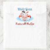 Was auch immer Ihre Mookuh schwimmt Quadratischer Aufkleber (Tasche)