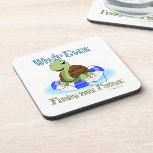 Was auch immer Ihre Schildkröte schweben 2 Getränkeuntersetzer (Linke Seite)