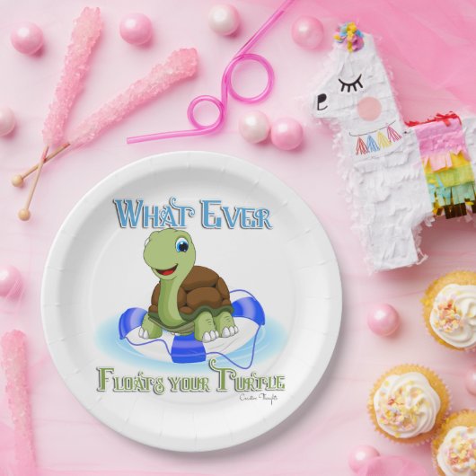 Was auch immer Ihre Schildkröte schweben 2 Pappteller (Party)