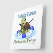 Was auch immer Ihre Schildkröte schweben 2 Quadratische Wanduhr (Winkel)