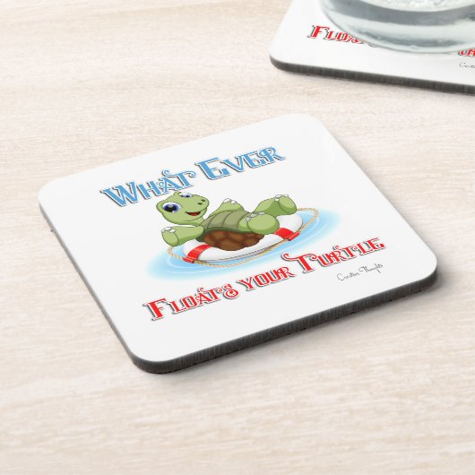 Was auch immer Ihre Schildkröte schwimmt Getränkeuntersetzer (Linke Seite)