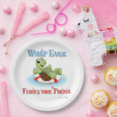 Was auch immer Ihre Schildkröte schwimmt Pappteller (Party)