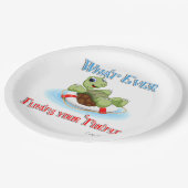 Was auch immer Ihre Schildkröte schwimmt Pappteller (Schrägansicht)