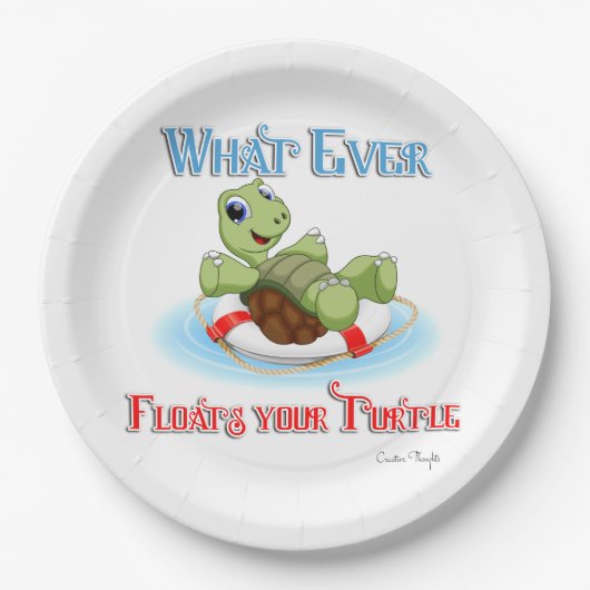 Was auch immer Ihre Schildkröte schwimmt Pappteller (Vorderseite)
