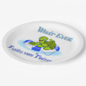 Was auch immer Ihre Schildkröten schwimmt 3 Pappteller (Schrägansicht)