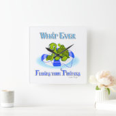 Was auch immer Ihre Schildkröten schwimmt 3 Quadratische Wanduhr (Zuhause)