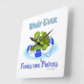 Was auch immer Ihre Schildkröten schwimmt 3 Quadratische Wanduhr (Winkel)