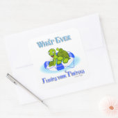 Was auch immer Ihre Schildkröten schwimmt 3 Quadratischer Aufkleber (Umschlag)