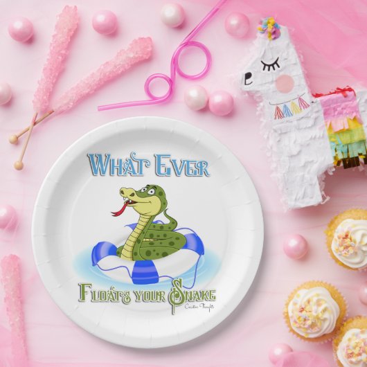 Was auch immer Ihre Schlange schweben lässt Pappteller (Party)