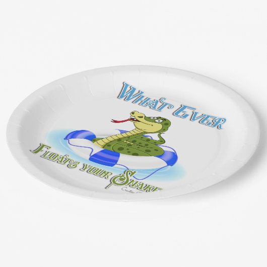 Was auch immer Ihre Schlange schweben lässt Pappteller (Schrägansicht)