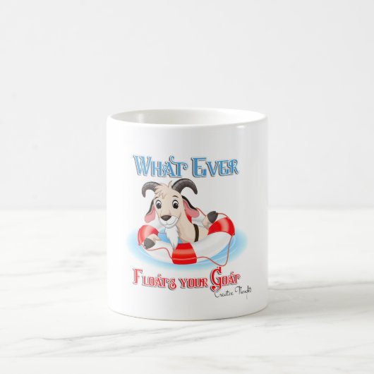 Was auch immer Ihre Ziege schwimmt Kaffeetasse (Mittel)