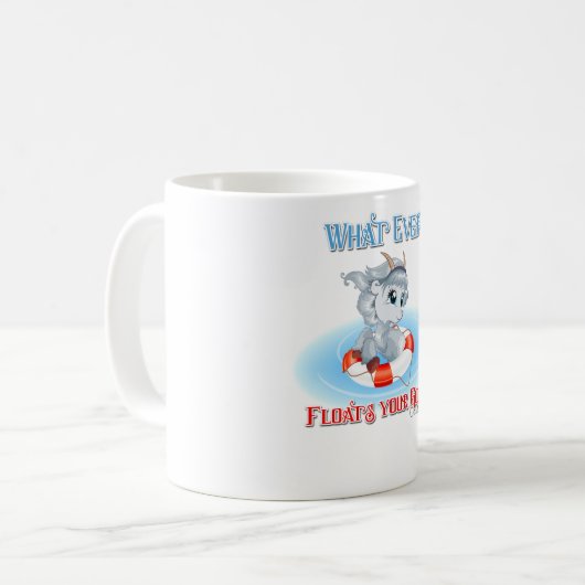 Was auch immer Ihre Ziege schwimmt Kaffeetasse (Vorderseite Links)