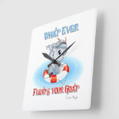 Was auch immer Ihre Ziege schwimmt Quadratische Wanduhr (Winkel)