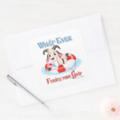 Was auch immer Ihre Ziege schwimmt Quadratischer Aufkleber (Umschlag)