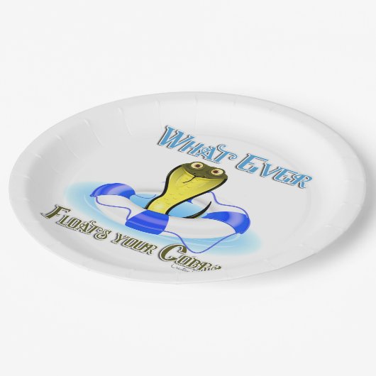 Was auch immer Ihren Cobra schweben lässt Pappteller (Schrägansicht)