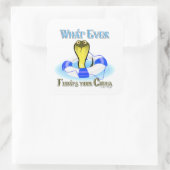 Was auch immer Ihren Cobra schweben lässt Quadratischer Aufkleber (Tasche)