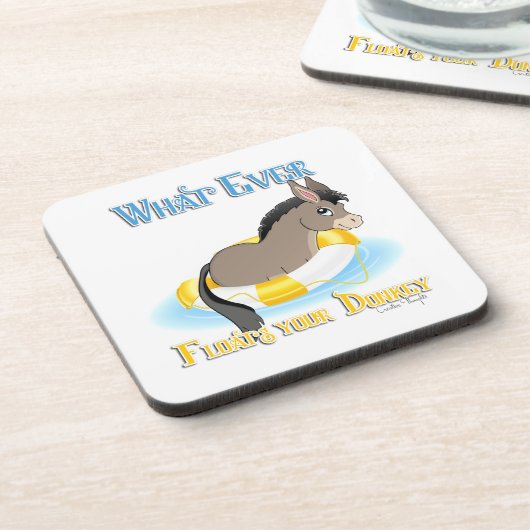 Was auch immer Ihren Esel schwimmt Untersetzer (Linke Seite)