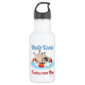 Was auch immer Ihren Mops schwimmt Edelstahlflasche (Vorderseite)