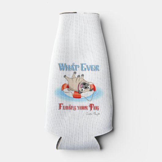 Was auch immer Ihren Mops schwimmt Flaschenkühler (Vorderseite)