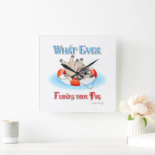 Was auch immer Ihren Mops schwimmt Quadratische Wanduhr (Zuhause)