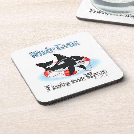 Was auch immer Ihren Wal schweben 2 Getränkeuntersetzer (Linke Seite)