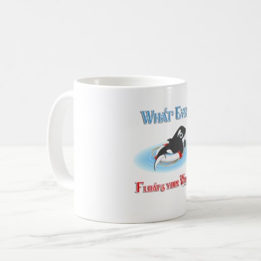 Was auch immer Ihren Wal schwimmt Kaffeetasse (Vorderseite Links)