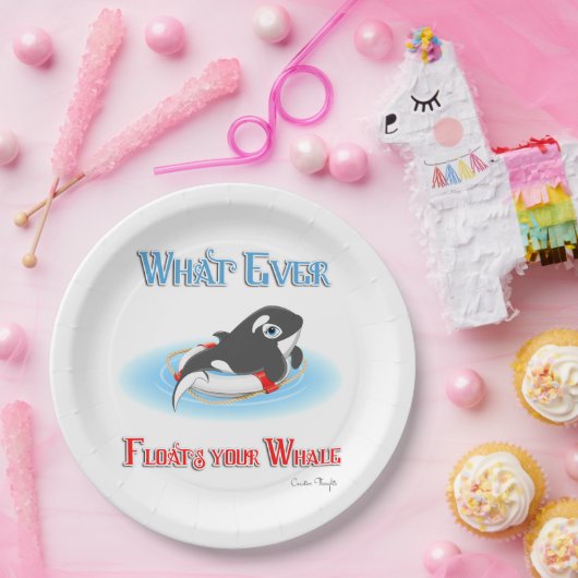 Was auch immer Ihren Wal schwimmt Pappteller (Party)