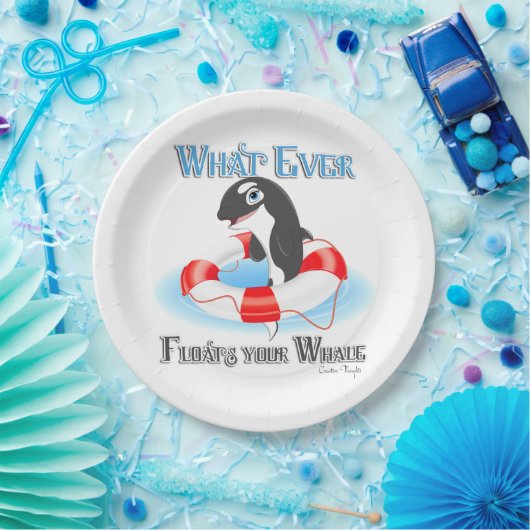Was auch immer Ihren Wal schwimmt Pappteller (Party)