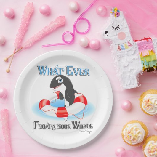 Was auch immer Ihren Wal schwimmt Pappteller (Party)