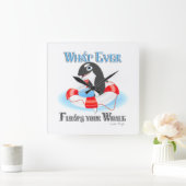 Was auch immer Ihren Wal schwimmt Quadratische Wanduhr (Zuhause)