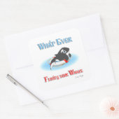 Was auch immer Ihren Wal schwimmt Quadratischer Aufkleber (Umschlag)